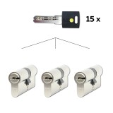 3 db EURO XColor 6 pontos építőipari hengerbetét készlet közös záráshoz - EC.30/35.NI.SET3.ZLU - Richter nikkel matt
