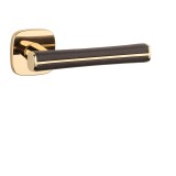 Ajtóvasalatok MP AS - DAVIDIA - QR 7S (OLV - Polírozott lakkozott sárgaréz / barna bőr) - MP OLV (polírozott és lakkozott sárgaréz)