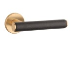 Ajtóvasalatok MP AS - EGERIA - R 7S (OLS - Szálcsiszolt sárgaréz / barna bőr) - MP OLS (csiszolt és lakkozott sárgaréz)