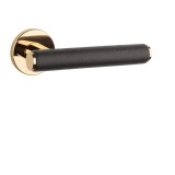 Ajtóvasalatok MP AS - EGERIA - R 7S (OLV - Polírozott lakkozott sárgaréz / barna bőr) - MP OLV (polírozott és lakkozott sárgaréz)