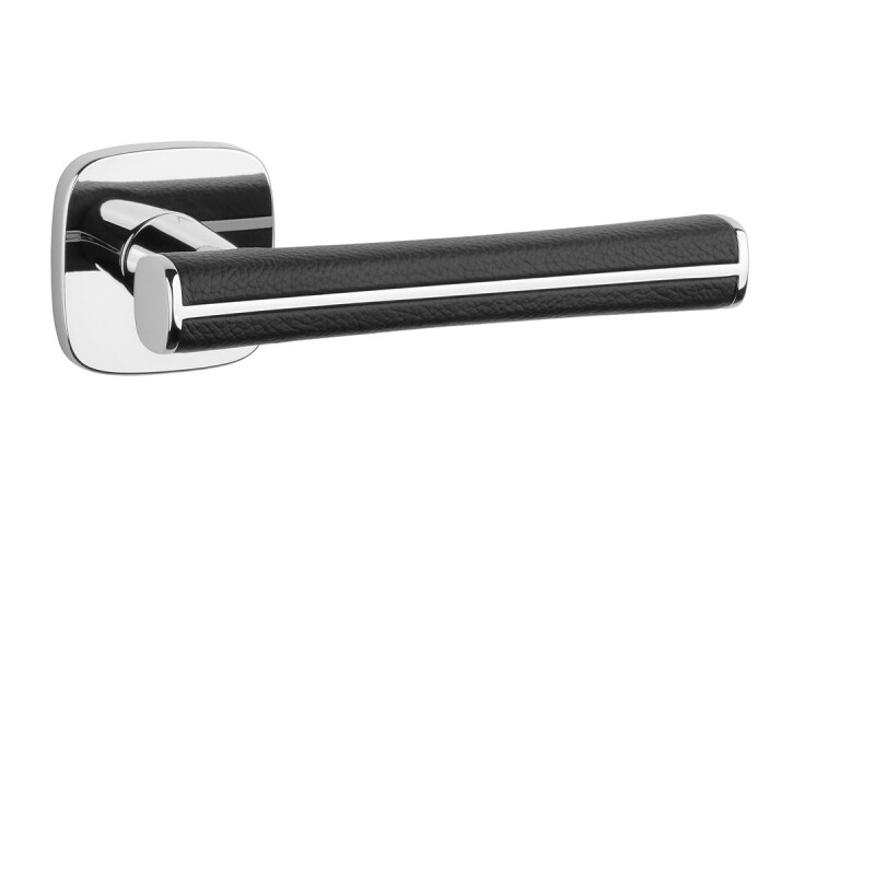 Ajtóvasalat MP AS - DAVIDIA - QR 7S (OC - ​​Fényes króm / fekete bőr)