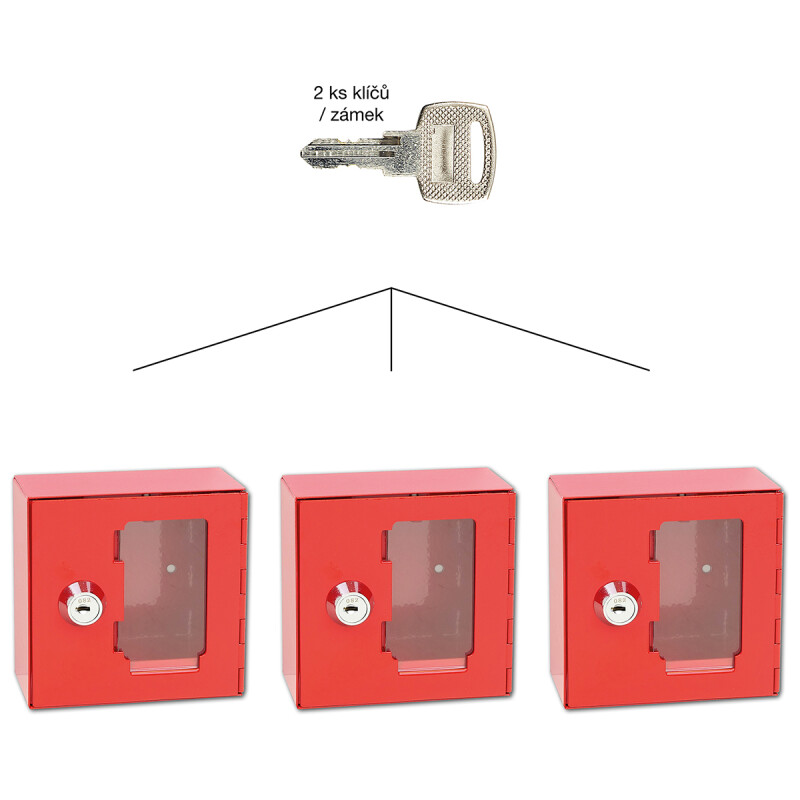 Tűzálló acél szekrény üveggel, közös záródáshoz - SU RICHTER TS.1010.G.SU (piros)