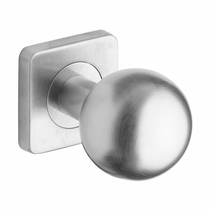 ROSTEX gomb négyzet alakú rozettával (matt rozsdamentes acél)