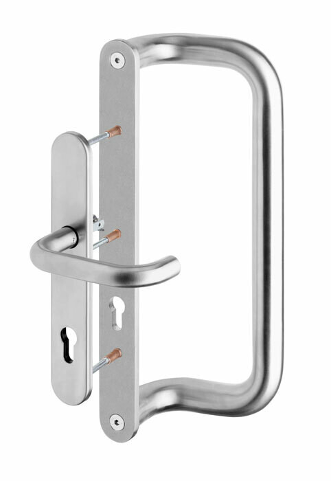 ROSTEX G csőkilincs fogantyúval (matt rozsdamentes acél)