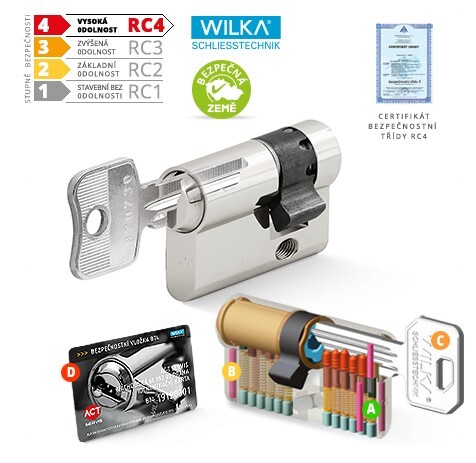 Hengeres biztonsági standard félcilinder WILKA RC4