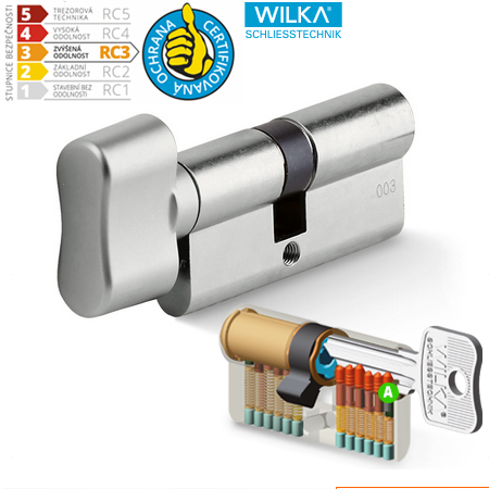 Hengeres biztonsági zárbetét gombos ACT WILKA RC3