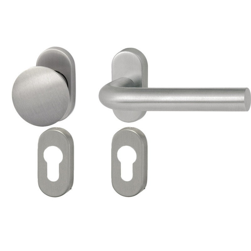 HOLAR MT 01 ajtóvasalat gömbbel és ovális rozettával (rozsdamentes acél)