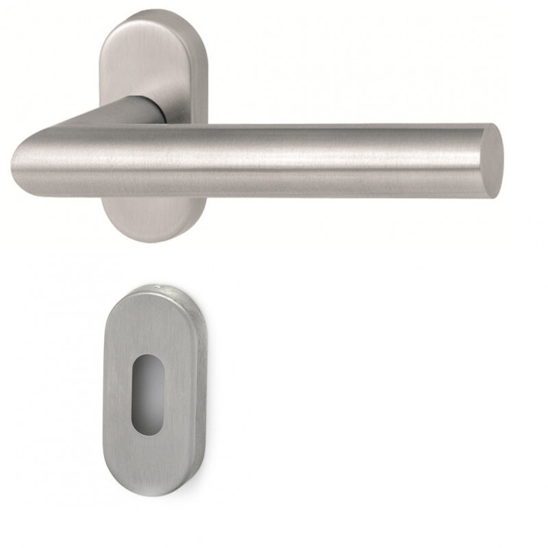 HOLAR MT 00 ajtóvasalat ovális rozettával (rozsdamentes acél)