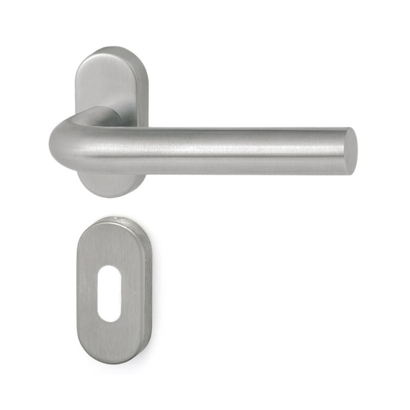 HOLAR MT 01 ajtóvasalat ovális rozettával (rozsdamentes acél)