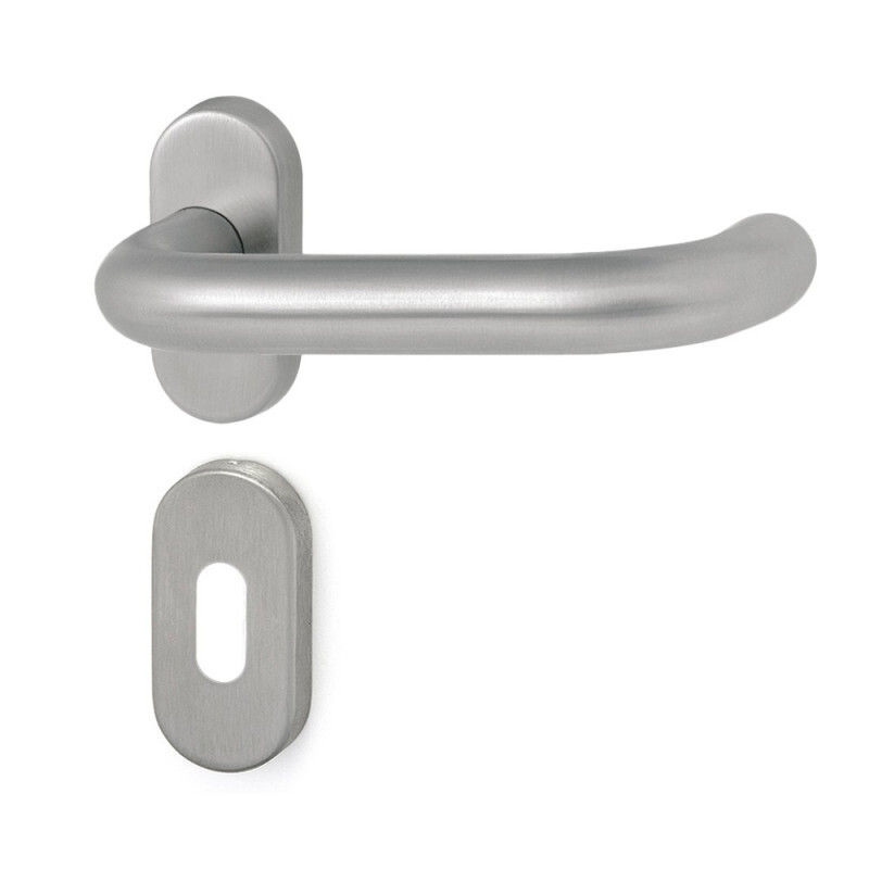 HOLAR MT 02 ajtóvasalat ovális rozettával (rozsdamentes acél)