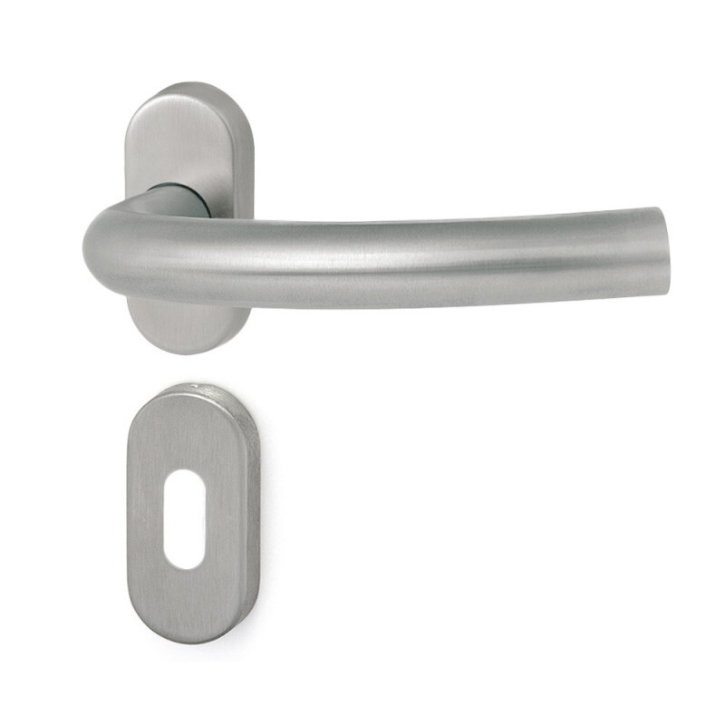 HOLAR MT 03 ajtóvasalat ovális rozettával (rozsdamentes acél)