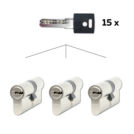 3 db EURO XColor 6 pontos építőhengerbetét készlet közös záráshoz - &quot;SU&quot; - EC.30/35.NI.SET3.BIL