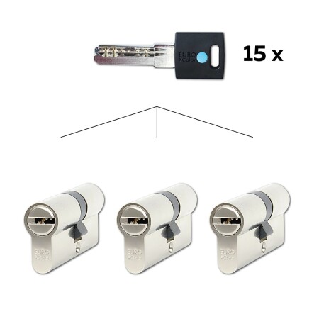 3 db EURO XColor 6 bites építőhengerbetét készlet közös zárhoz - &quot;SU&quot; - EC.30/35.NI.SET3.MOD