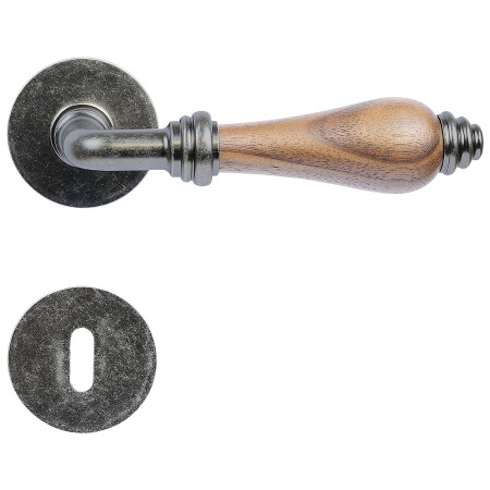 Ajtóvasalatok RICHTER RK.E16.BERGAMO (antik ezüst/natúr fa-fekete dió)