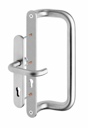 ROSTEX G csőkilincs fogantyúval (matt rozsdamentes acél)