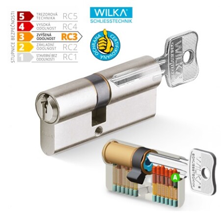 WILKA RC3 hengeres biztonsági standard zárbetét