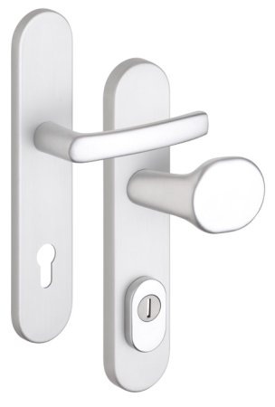 KIÁRUSÍTÁS ROSTEX EL1 biztonsági alumínium vasalat (F1 - natúr eloxált) - kilincs/kilincs