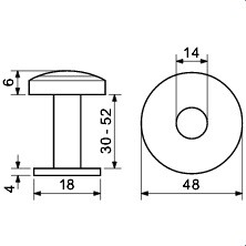 Ajtókukucskáló RICHTER RVW.30-52.GP(BRASS)