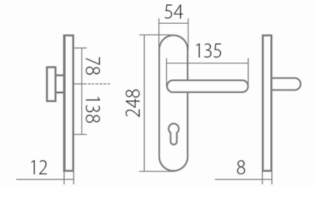 Biztonsági szerelvény TWIN COLUMBUS DEF HR H 2094KS fogantyúval BLOCK (E)