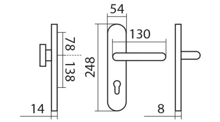 Biztonsági szerelvények TWIN COLUMBUS DEF HR H 2094KS ALFA fogantyúval (E)
