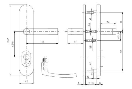 Biztonsági alumínium szerelvények ROSTEX BK EL4 (F1 - természetes eloxált)