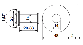 Ajtókukucskáló RICHTER RVW.20-38.BRNI (matt nikkel)