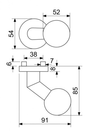 Ajtólabda Richter GOMB 02 RÖGZÍTETT (CE)