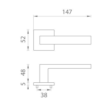 Ajtó vasalat MP - AS - TILIA - HR 5S (fényes grafit - US PVD)