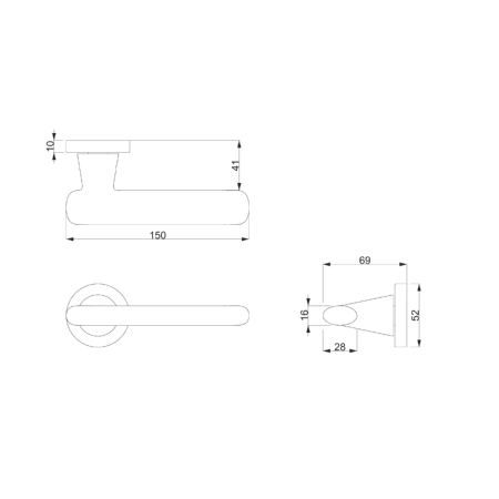 Ajtószerelvények MP CE - CASTA - R (BS - Matt fekete)