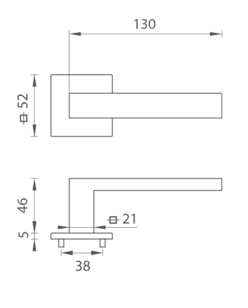 Ajtószerelvények MP TI - SQUARE - HR 2275Q 5S (NP - Nikkelgyöngy)