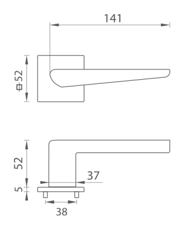 Ajtószerelvények MP TI - TIGA - HR 4154Q 5S (NP - Nikkelgyöngy)