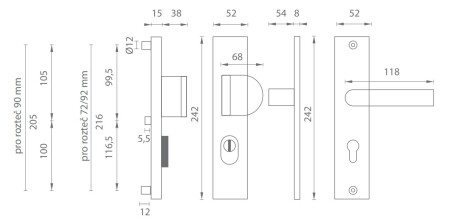 Biztonsági szerelvények MP AXA - ATLAS2 PLUS (F6 - Inox elox)