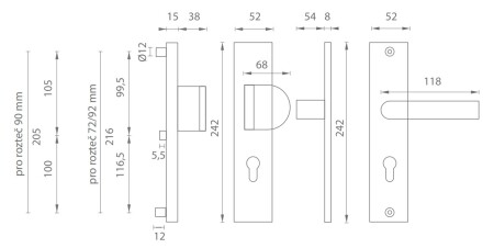 Biztonsági szerelvények MP AXA - ATLAS2 (F6 - Inox elox)
