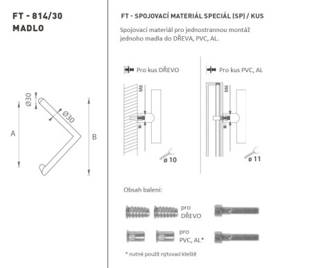 AJTÓKINCS MP kód K14 Ø 30 mm SP - db (WS - Fehér matt)