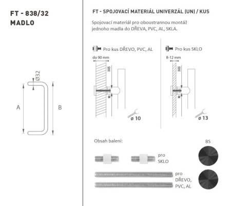 AJTÓKINCS MP kód K38 Ø 32 mm UN - db (BS - Matt fekete)