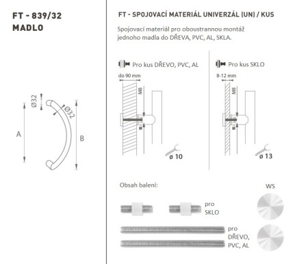 AJTÓKINCS MP kód K39 Ø 32 mm UN - db (WS - Fehér matt)
