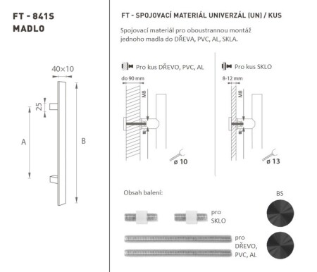 AJTÓKINCS MP kód K41S 40x10 mm UN - db (BS - Matt fekete)