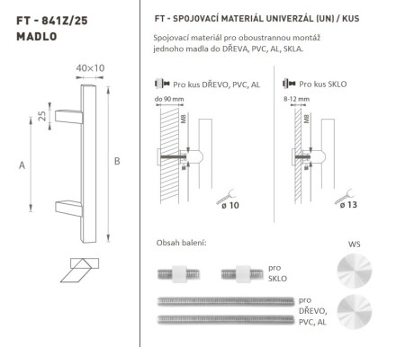 AJTÓKINCS MP kód K41Z 40x10 mm UN - db (WS - Fehér matt)