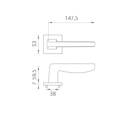 Ajtószerelvények MP ERBA - HR 7S (T - Titanium)