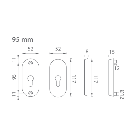 Ajtó rozetta AXA BETA2 (F6 - Inox elox)