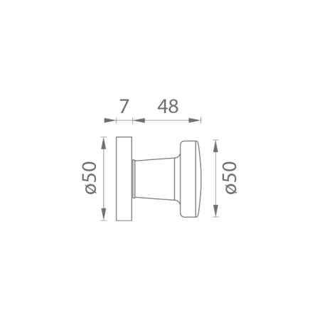 Ajtógömb fix MP - R (F1 - ezüst eloxált)