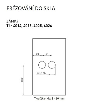 MP üveg LOCK fogantyúval SONIA 4015 - PZ (OCS - szálcsiszolt króm)