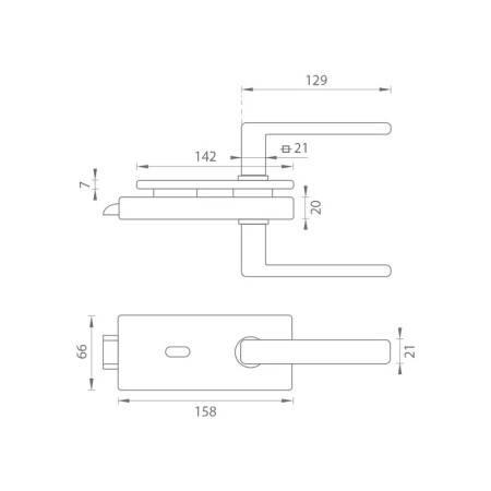 MP üveg LOCK fogantyúval SONIA 4025 - BB (WS - Fehér matt)
