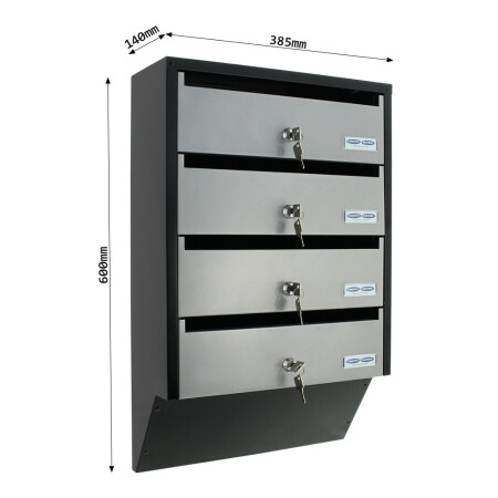 POSTALÁDA MP - 4 DOBOZ KÉSZLET - DEPO 4 - T06209 (ezüst-fekete)