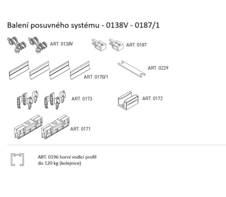 CSÚSZTÓ RENDSZER MP SOROZAT 100 CSENDES ÜVEG 120 KG