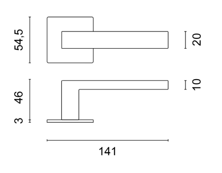 Ajtóvasalat MP SH - NÉGYZET - HR 1760 3SM (WS - Matt Fehér)
