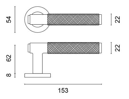 Ajtóvasalat MP SH - OVAL - R 1741 PRO 8 MM (CUM PVD - Matt réz PVD)