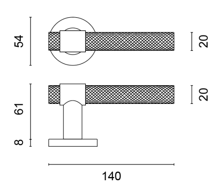 Ajtóvasalat MP SH - OVAL - R 1743 PRO 8 MM (T PVD - Titán PVD)