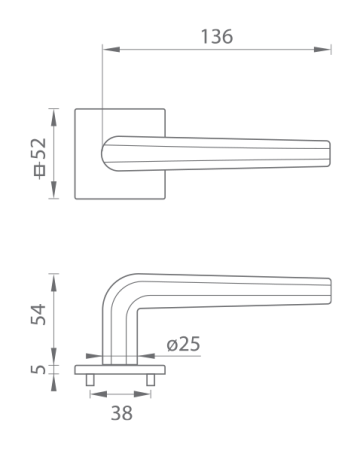 Ajtóvasalat MP TI - OKTAGON - HR 4160Q 5S (NP - Gyöngynikkel)