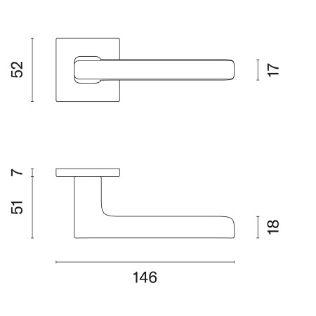 Ajtóvasalat MP AS - PEA - HR 7S (BS - Matt fekete)